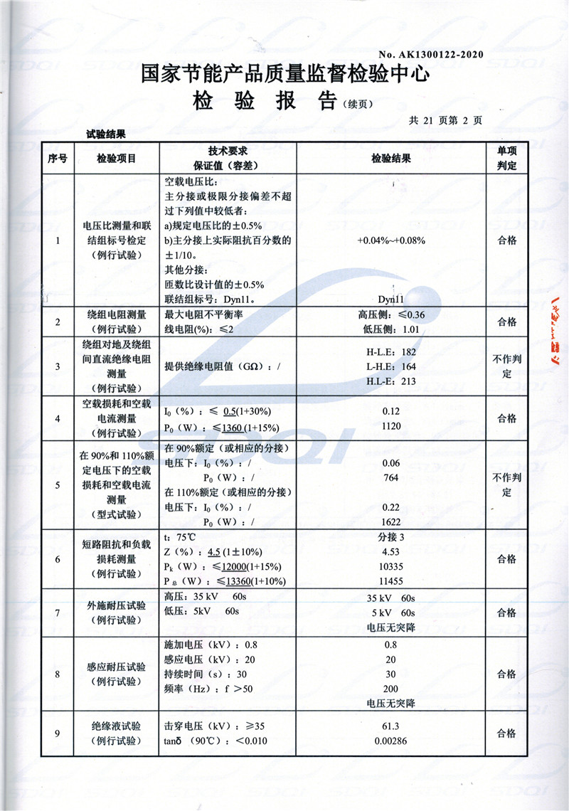 高低压试验报告-S11-1250鹿寨鹿寨鹿寨油浸式变压器-2.jpg